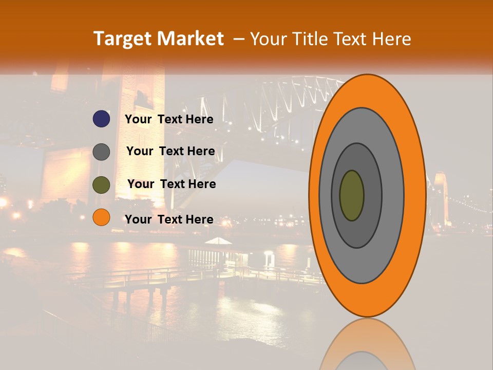 A Bridge Over A Body Of Water At Night PowerPoint Template