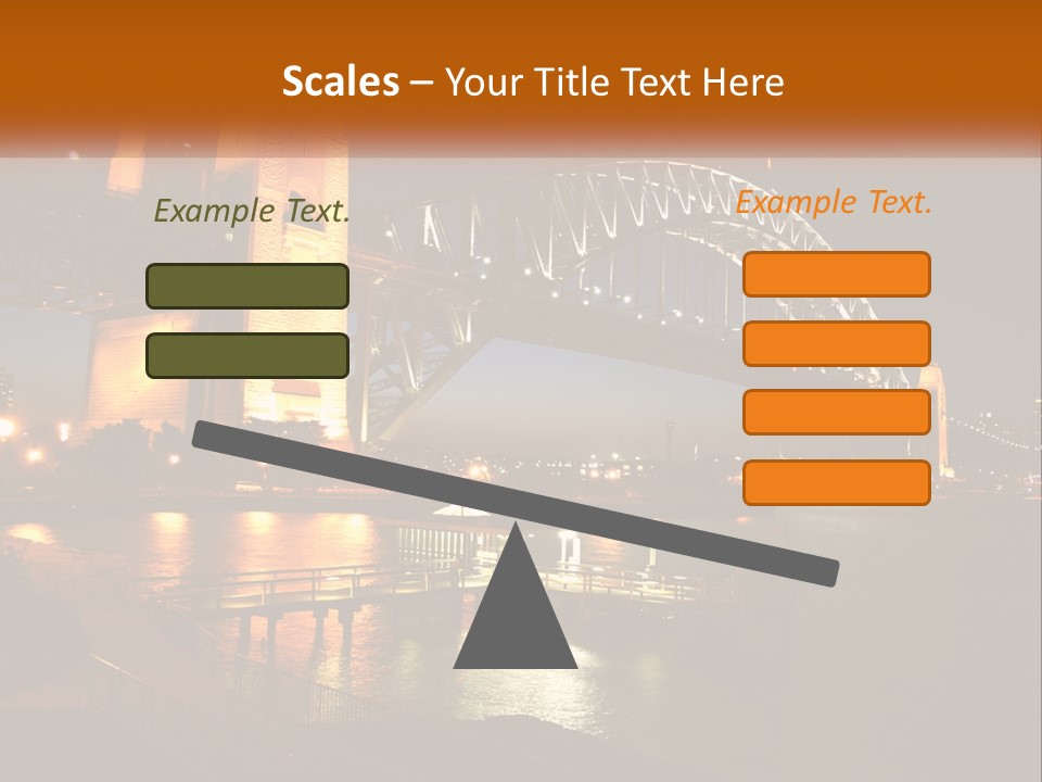 A Bridge Over A Body Of Water At Night PowerPoint Template