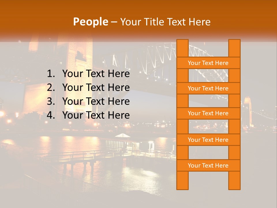 A Bridge Over A Body Of Water At Night PowerPoint Template