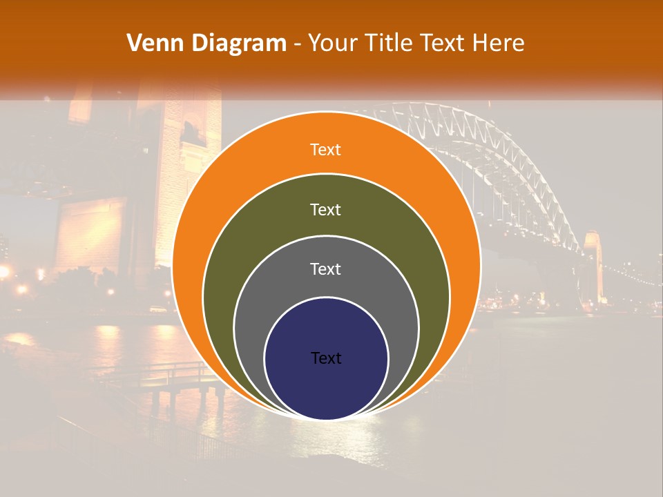 A Bridge Over A Body Of Water At Night PowerPoint Template