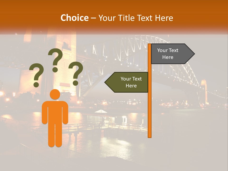 A Bridge Over A Body Of Water At Night PowerPoint Template