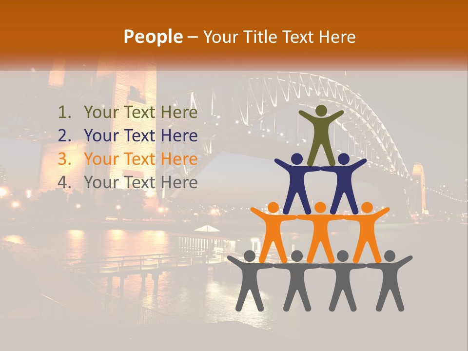 A Bridge Over A Body Of Water At Night PowerPoint Template