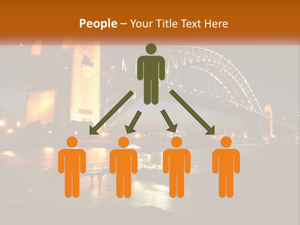 A Bridge Over A Body Of Water At Night PowerPoint Template