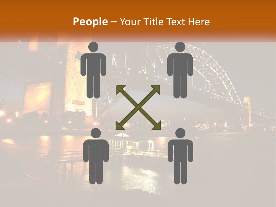 A Bridge Over A Body Of Water At Night PowerPoint Template