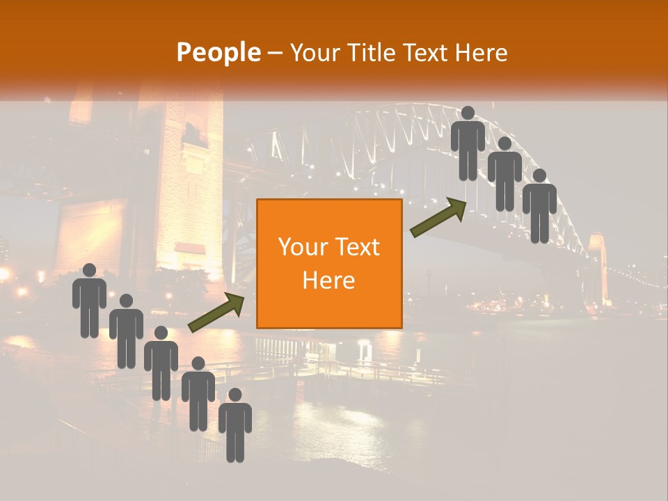 A Bridge Over A Body Of Water At Night PowerPoint Template