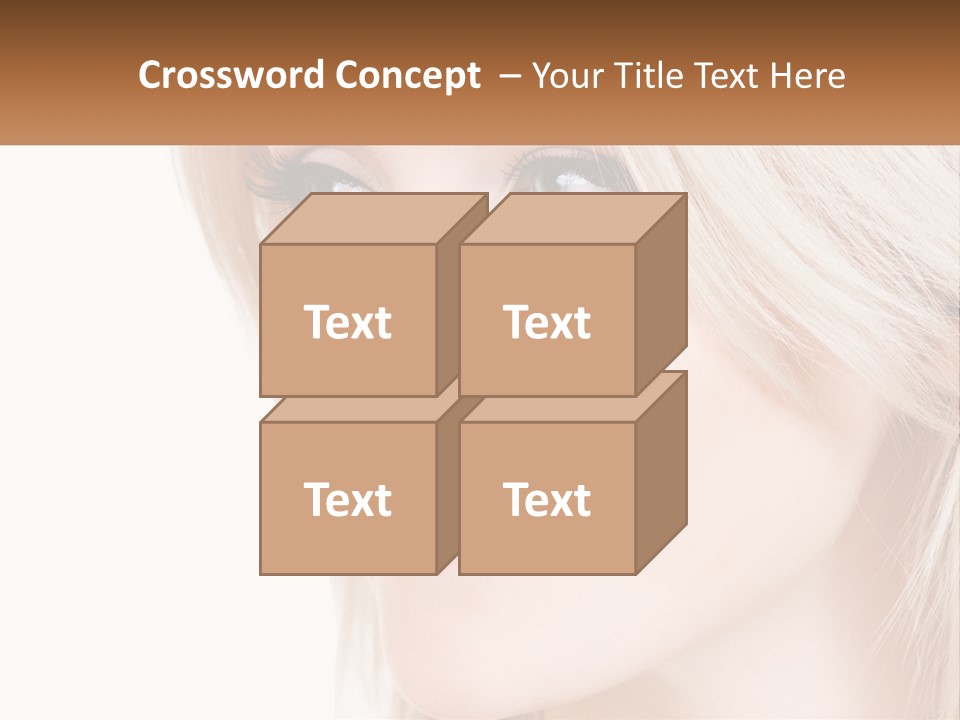 A Beautiful Blond Woman Smiling With A White Background PowerPoint Template