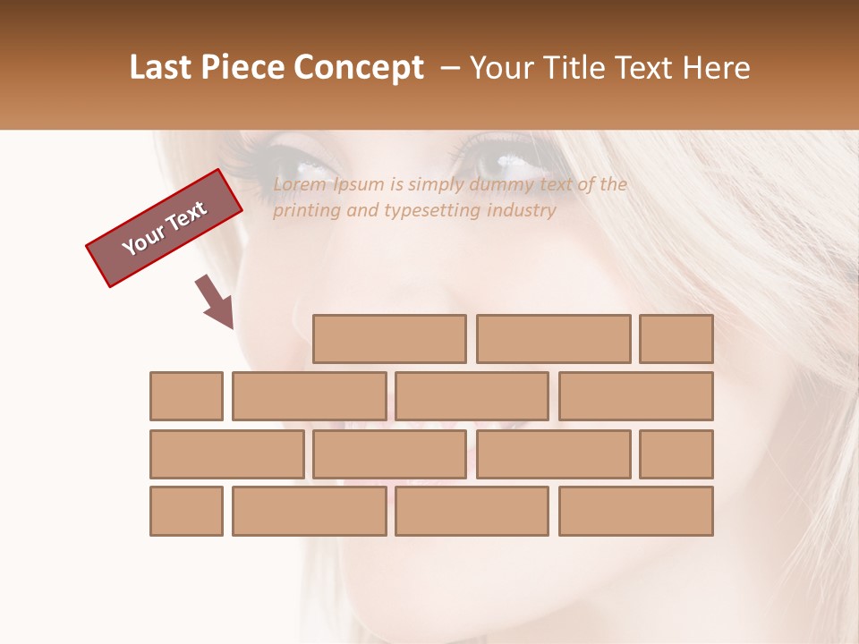 A Beautiful Blond Woman Smiling With A White Background PowerPoint Template