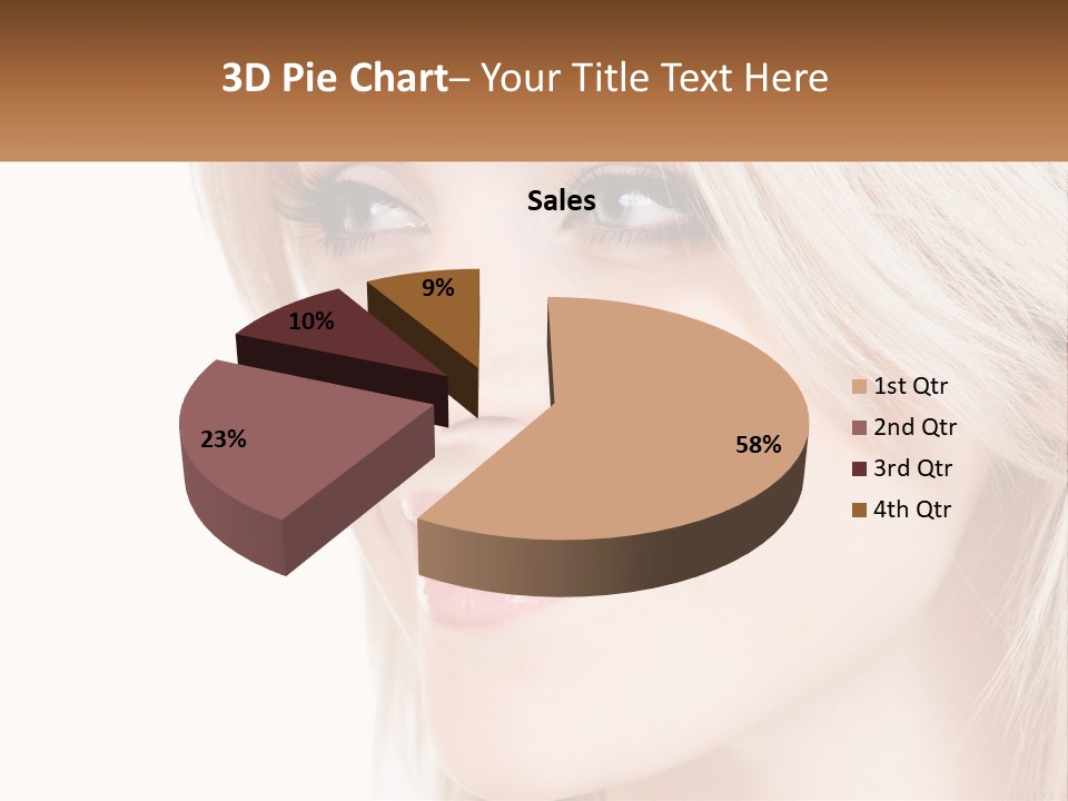 A Beautiful Blond Woman Smiling With A White Background PowerPoint Template