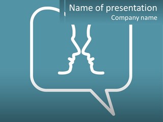 A Speech Bubble With Two Faces In It PowerPoint Template