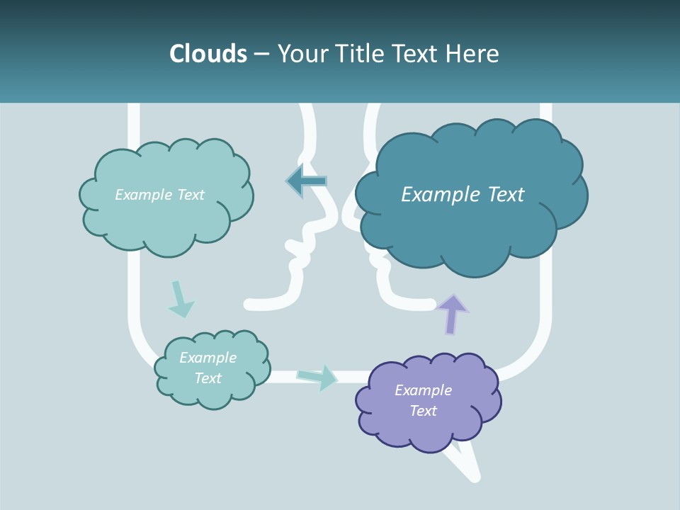 A Speech Bubble With Two Faces In It PowerPoint Template