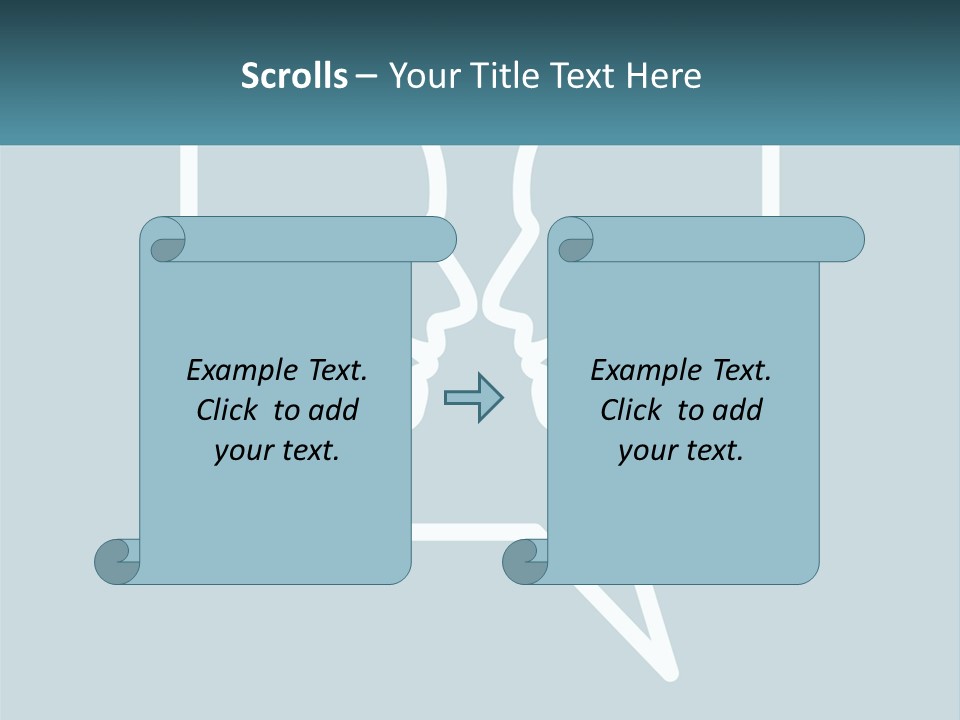 A Speech Bubble With Two Faces In It PowerPoint Template