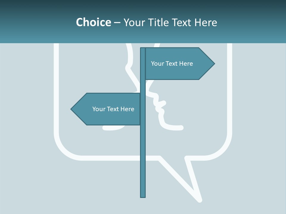 A Speech Bubble With Two Faces In It PowerPoint Template