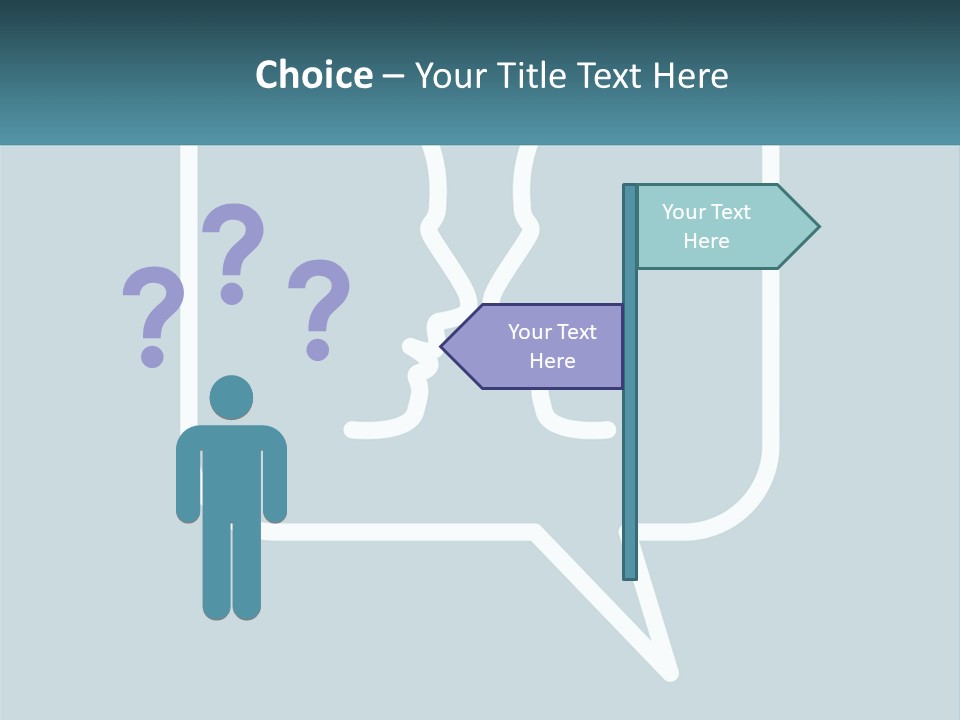 A Speech Bubble With Two Faces In It PowerPoint Template