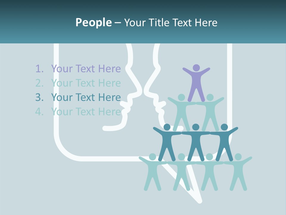 A Speech Bubble With Two Faces In It PowerPoint Template