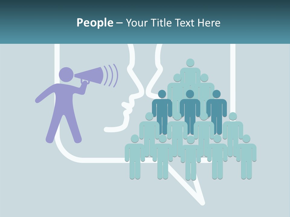 A Speech Bubble With Two Faces In It PowerPoint Template