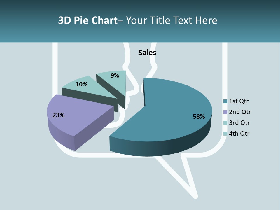 A Speech Bubble With Two Faces In It PowerPoint Template