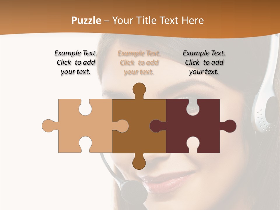 A Woman Wearing A Headset With A Smile On Her Face PowerPoint Template