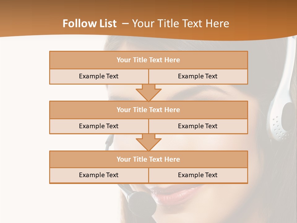 A Woman Wearing A Headset With A Smile On Her Face PowerPoint Template