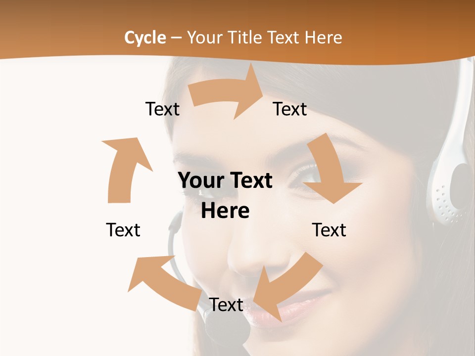 A Woman Wearing A Headset With A Smile On Her Face PowerPoint Template