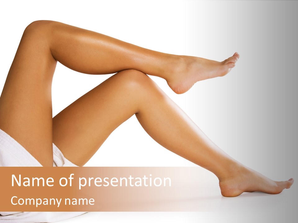 A Woman's Legs Are Shown With A White Background PowerPoint Template