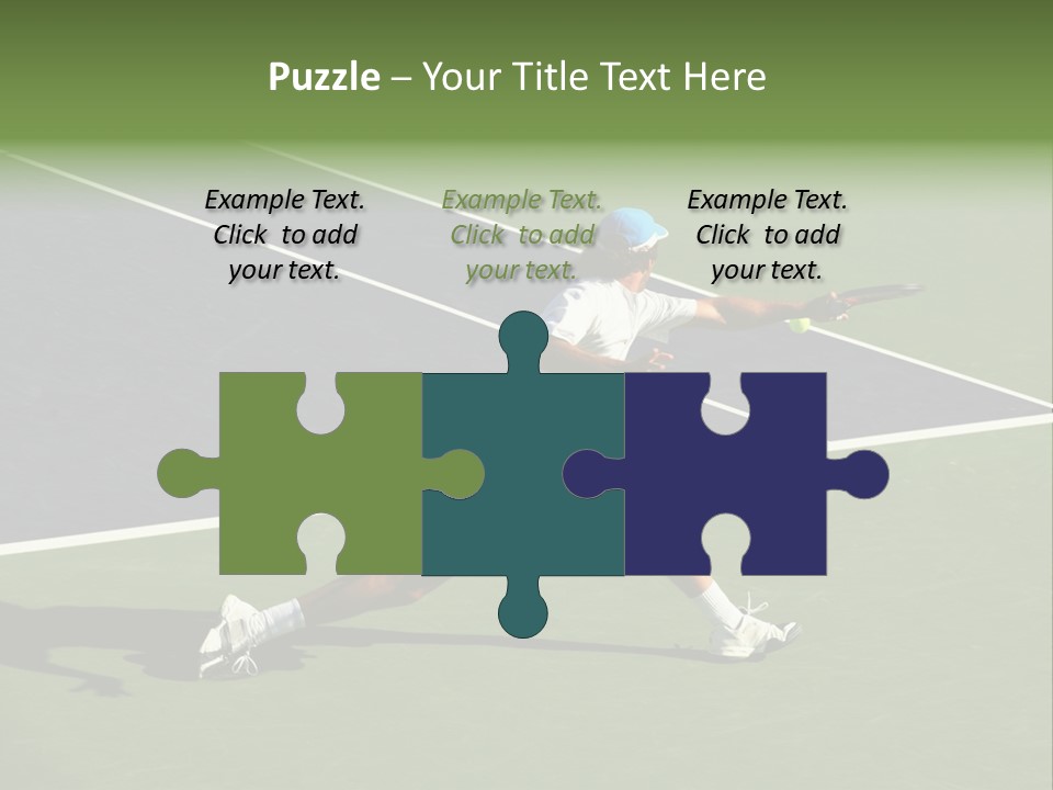 A Tennis Player In Action On The Court PowerPoint Template