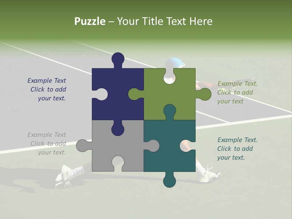 A Tennis Player In Action On The Court PowerPoint Template