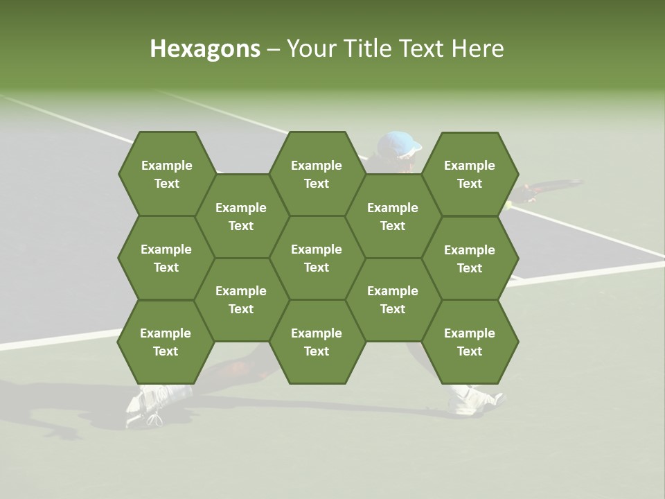 A Tennis Player In Action On The Court PowerPoint Template