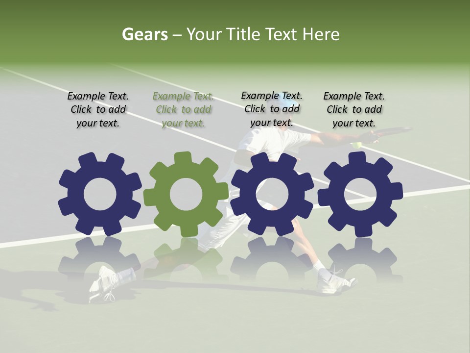 A Tennis Player In Action On The Court PowerPoint Template