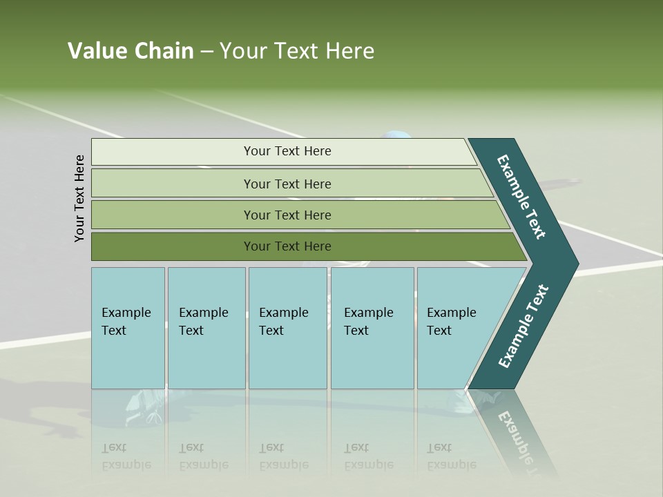 A Tennis Player In Action On The Court PowerPoint Template