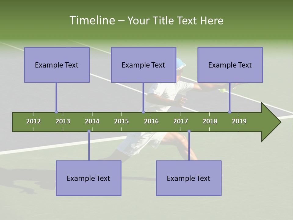 A Tennis Player In Action On The Court PowerPoint Template