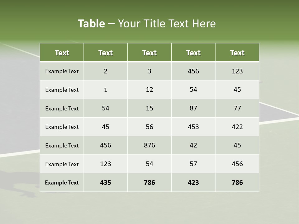 A Tennis Player In Action On The Court PowerPoint Template