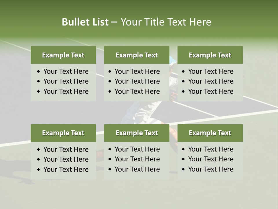 A Tennis Player In Action On The Court PowerPoint Template