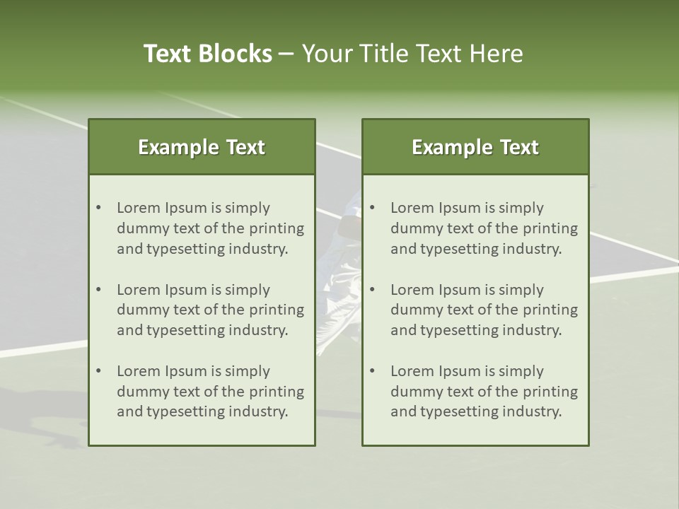 A Tennis Player In Action On The Court PowerPoint Template