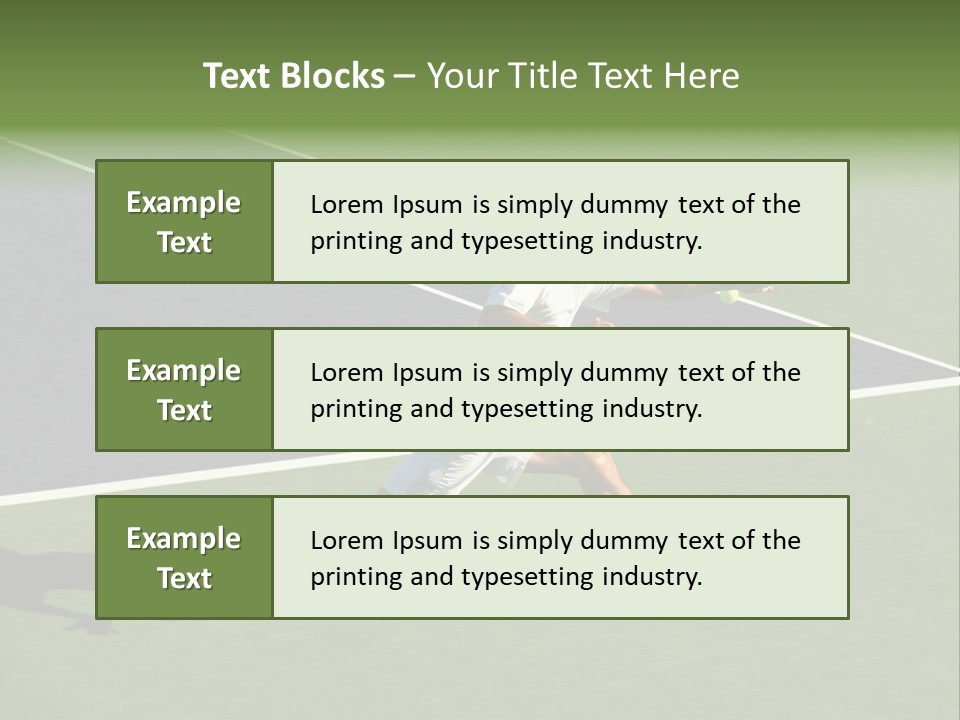 A Tennis Player In Action On The Court PowerPoint Template