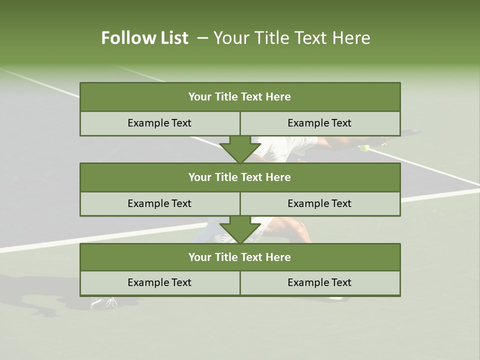 A Tennis Player In Action On The Court PowerPoint Template