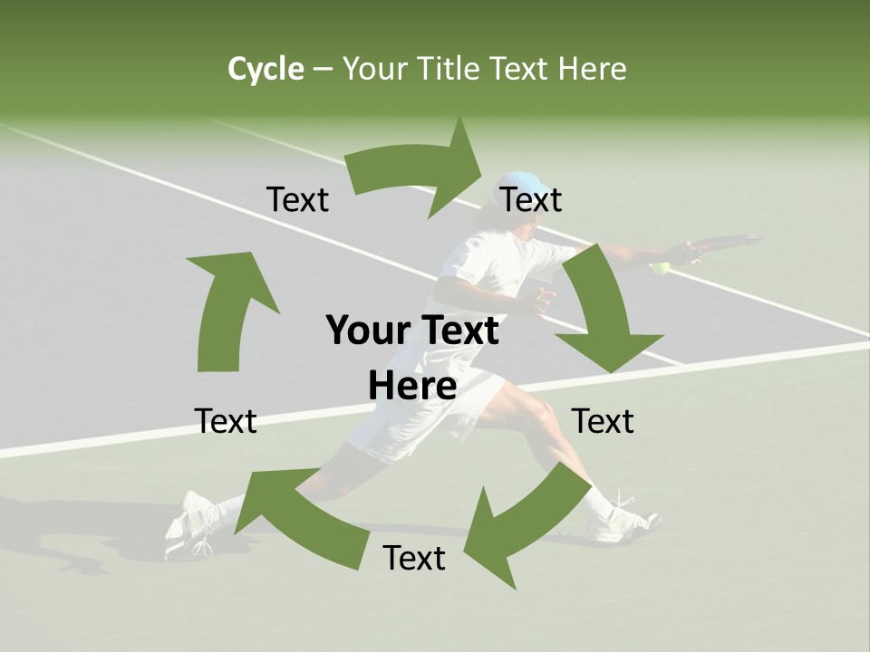 A Tennis Player In Action On The Court PowerPoint Template