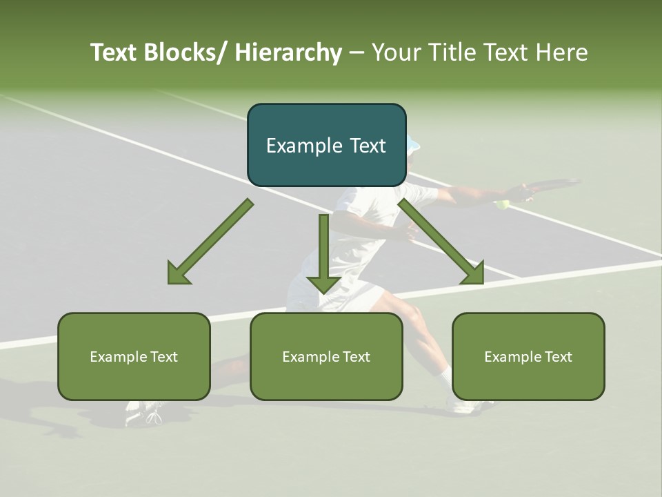 A Tennis Player In Action On The Court PowerPoint Template