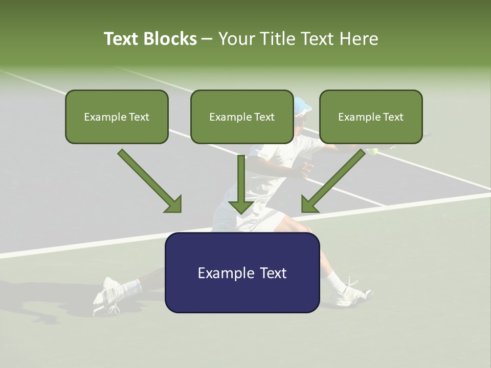 A Tennis Player In Action On The Court PowerPoint Template