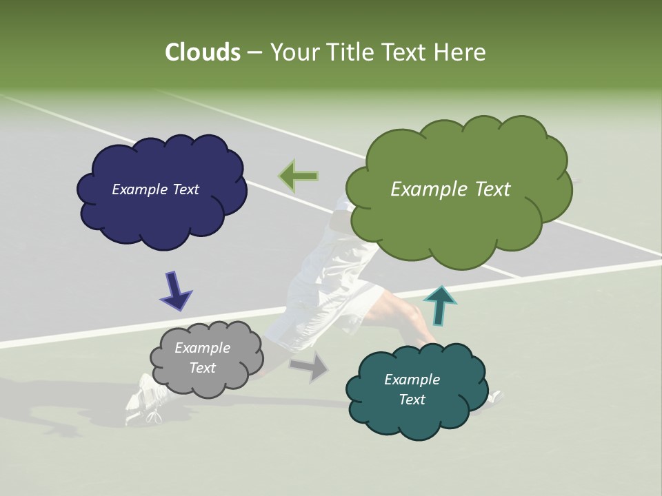 A Tennis Player In Action On The Court PowerPoint Template