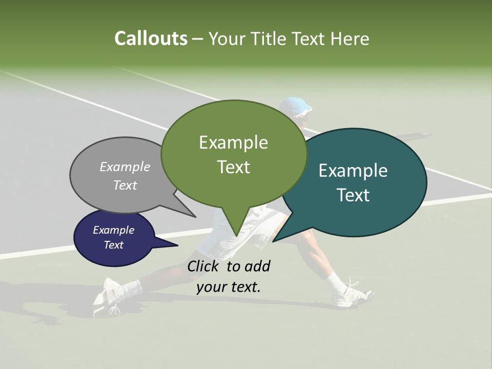 A Tennis Player In Action On The Court PowerPoint Template