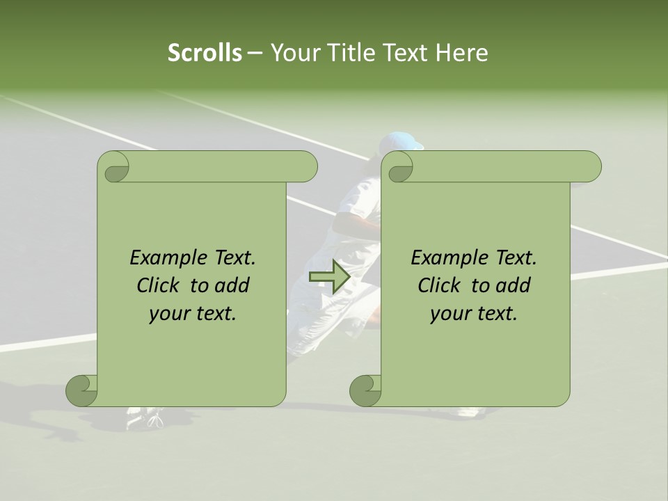 A Tennis Player In Action On The Court PowerPoint Template