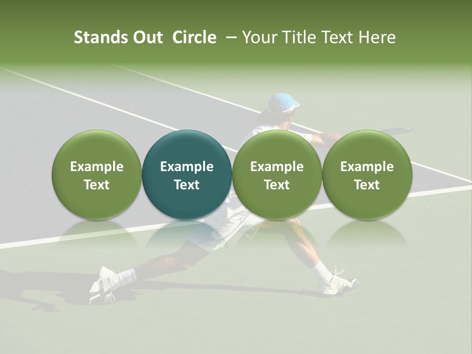 A Tennis Player In Action On The Court PowerPoint Template