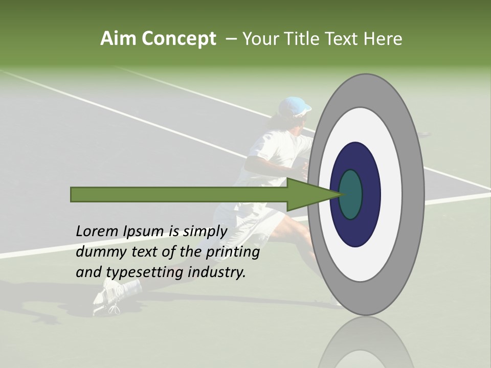 A Tennis Player In Action On The Court PowerPoint Template