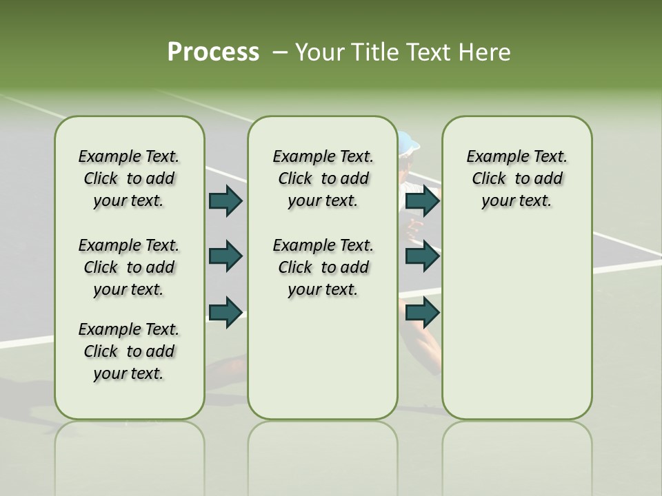 A Tennis Player In Action On The Court PowerPoint Template