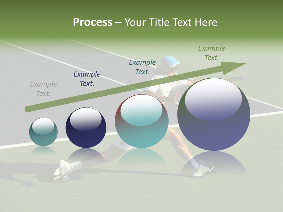 A Tennis Player In Action On The Court PowerPoint Template