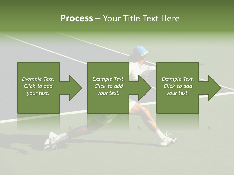 A Tennis Player In Action On The Court PowerPoint Template