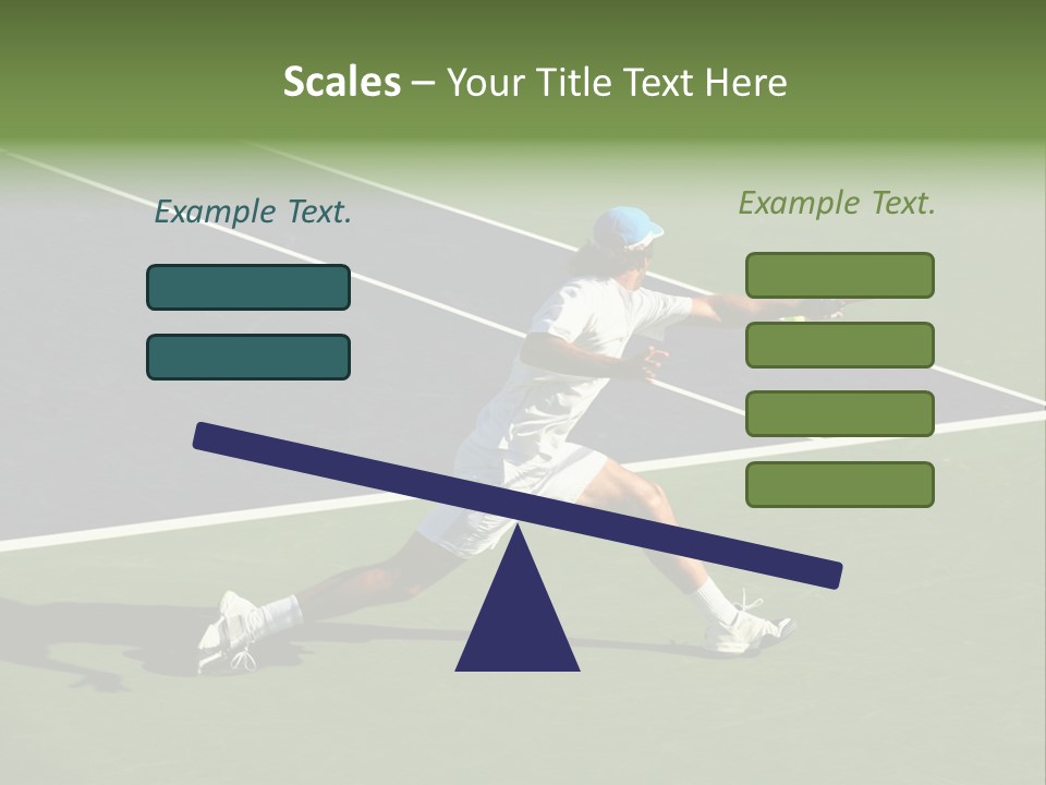 A Tennis Player In Action On The Court PowerPoint Template