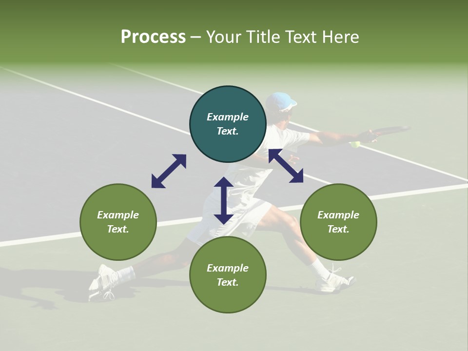 A Tennis Player In Action On The Court PowerPoint Template