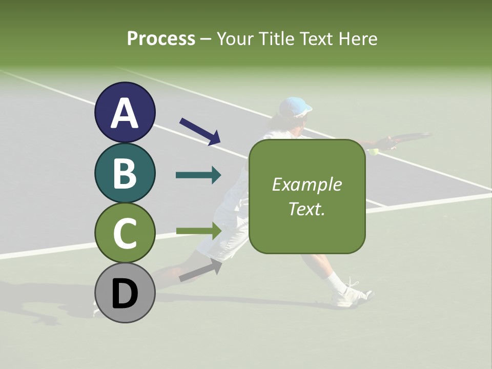 A Tennis Player In Action On The Court PowerPoint Template