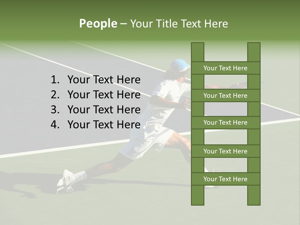 A Tennis Player In Action On The Court PowerPoint Template
